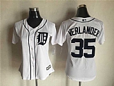 Women Detroit Tigers #35 Justin Verlander White New Cool Base Stitched Baseball Jersey,baseball caps,new era cap wholesale,wholesale hats